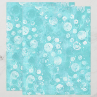 Vita och teal-bubblor på turkos skrapboksfolie