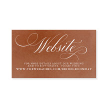 Vita och Terracotta Blommigt Bröllop-webbplatskort