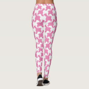 Vita och välj färg Houndstooth hundar leggings