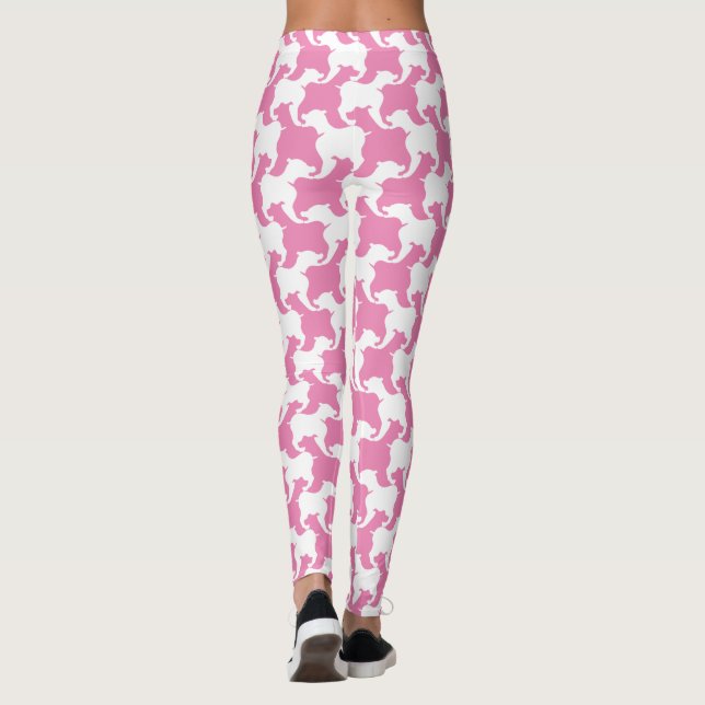 Vita och välj färg Houndstooth hundar leggings (Baksida)