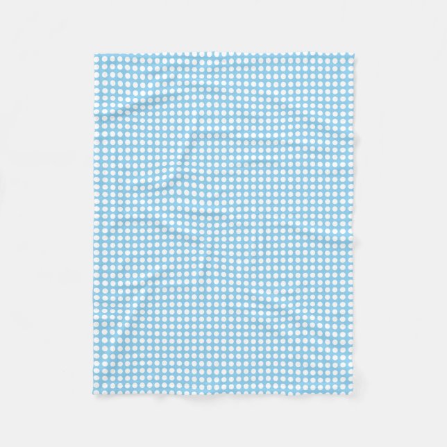 Vita om Baby blue lilla Vågrät Polka dots Fleecefilt (Framsidan)