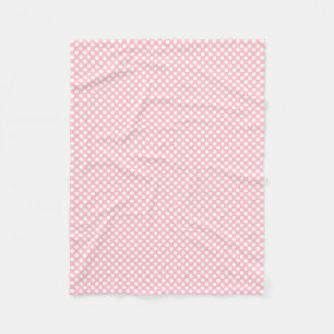 Vita om Rosa Små Storleka Polka dots Fleecefilt