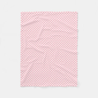 Vita om Rosa Små Storleka Polka dots Fleecefilt
