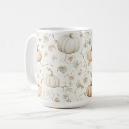 Vita Orange Pumpa Löv Kaffemugg