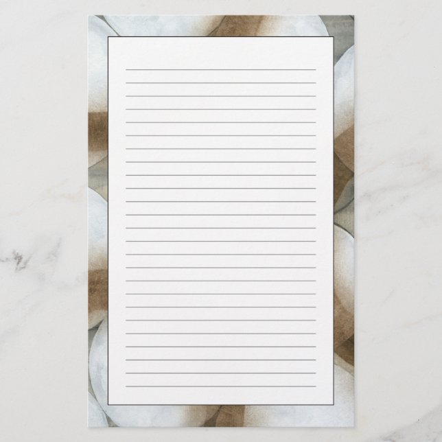 Vita orber och bruna cirklar brevpapper (Framsida)