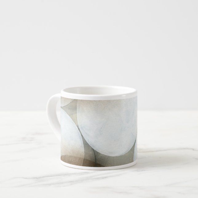 Vita orber och bruna cirklar espressomugg (Framsida vänster)
