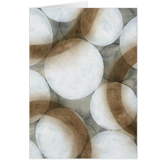Vita orber och bruna cirklar hälsningskort (Framsidan)