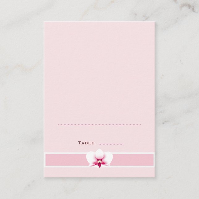 Vita, orchid-mappade platskort placeringskort (Framsida)