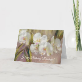 Vita Orchids Art Blommigt Faith Birthday Card Kort
