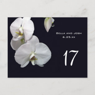 Vita Orchids Bröllop Bord Card Postca Vykort