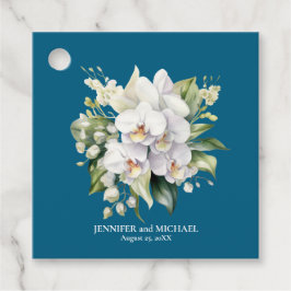 Vita Orchids Flower Blommigt Bröllop Gåvor Etiketter