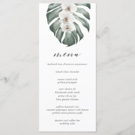 Vita Orchids på Monstera Tropical Bröllop Menu Meny