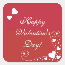 Vita örhängen på Red Sticker Fyrkantigt Klistermärke