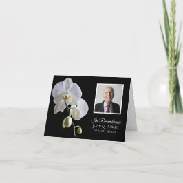 Vita orkidéer på Black Funeral Sympathy Tack