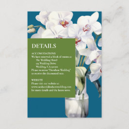 Vita orkidékort för havsblått detaljerat djurutrym tilläggskort