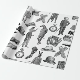 Vita, oskyldiga segroriska djur, svarta, vita, man presentpapper