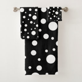 Vita på Black Polka Dot Mönster