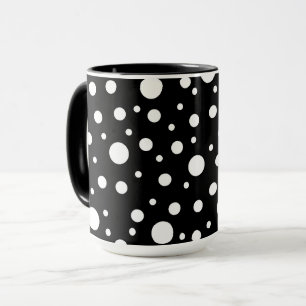 Vita på Black Polka Dot Mönster Mugg