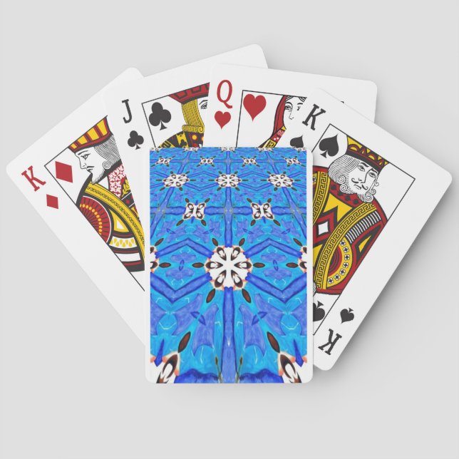 vita på blått matriskort casinokort (Baksidan)