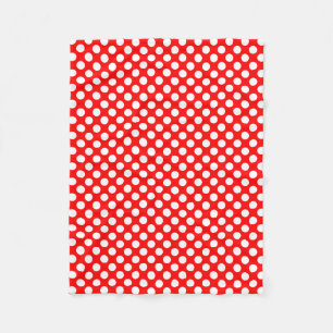 Vita på Röda medelstora Storleka Polka dots Fleecefilt