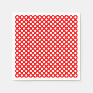 Vita på Röda medelStorleka Polka dots Pappra Pappersservett