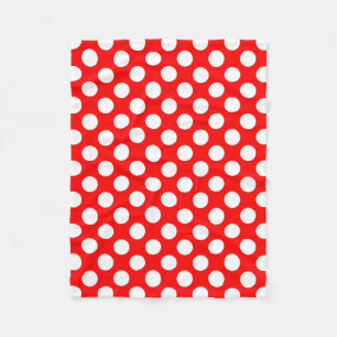 Vita på Röda stora Storleka Polka dots Fleecefilt