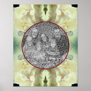 Vita Paeonia-blomblad Skapa Ditt Eget Foto  Poster