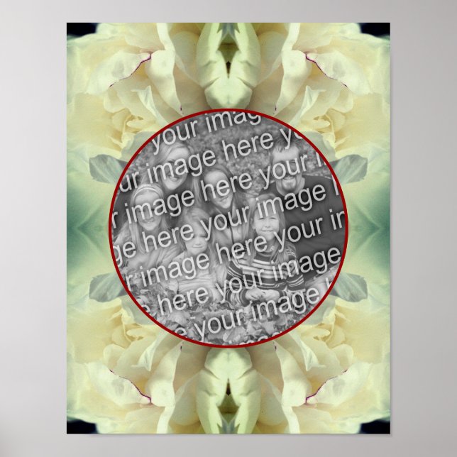 Vita Paeonia-blomblad Skapa Ditt Eget Foto  Poster (Framsidan)