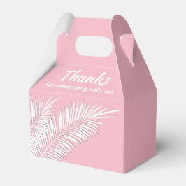 Vita palmblad på rosa taklist presentförpackningar presentaskar