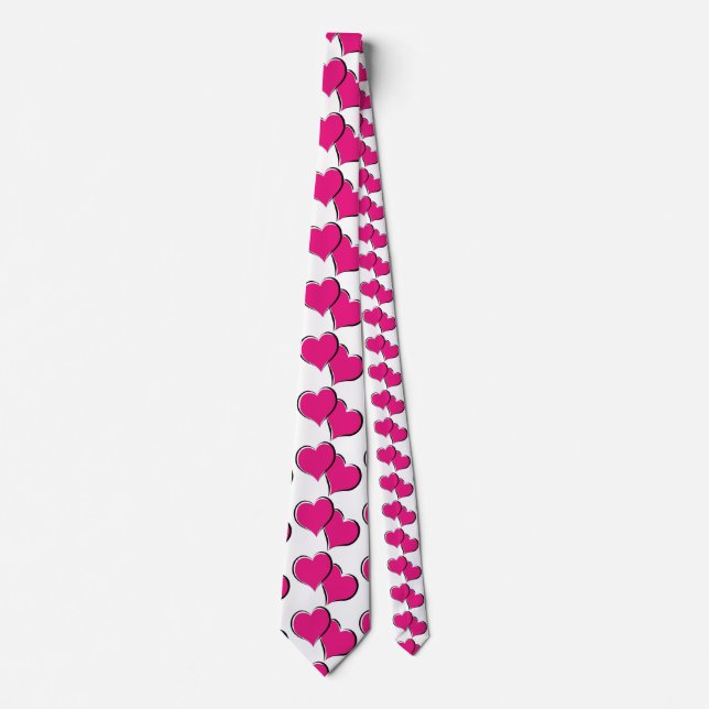 vita parade röda hjärtan slips (Framsida)