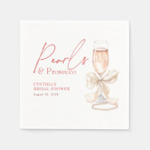 Vita pärlhalsband och Prosecco-rosafärgad bröllops