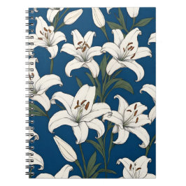 Vita påsk lilies mönster anteckningsbok