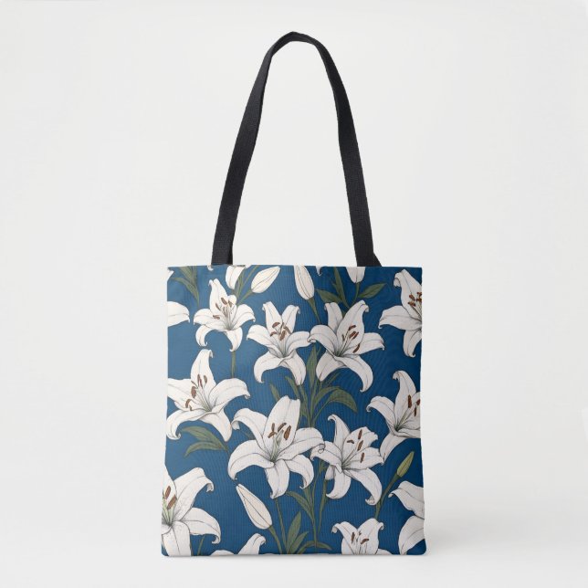 Vita påsk lilies mönster tygkasse (Framsida)