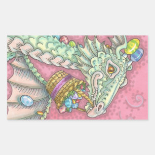 VITA PÅSKÄGG DRAGON FANTASY STICKERS Lakan Rektangulärt Klistermärke