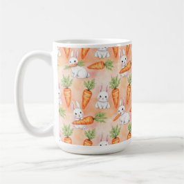 VITA PÅSKHÄRKANINOR OCH ORANGE MORÖTTER KAFFEMUGG