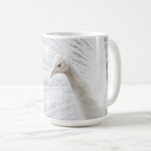 Vita Peacock-vackra fjädrar Latte Mugg