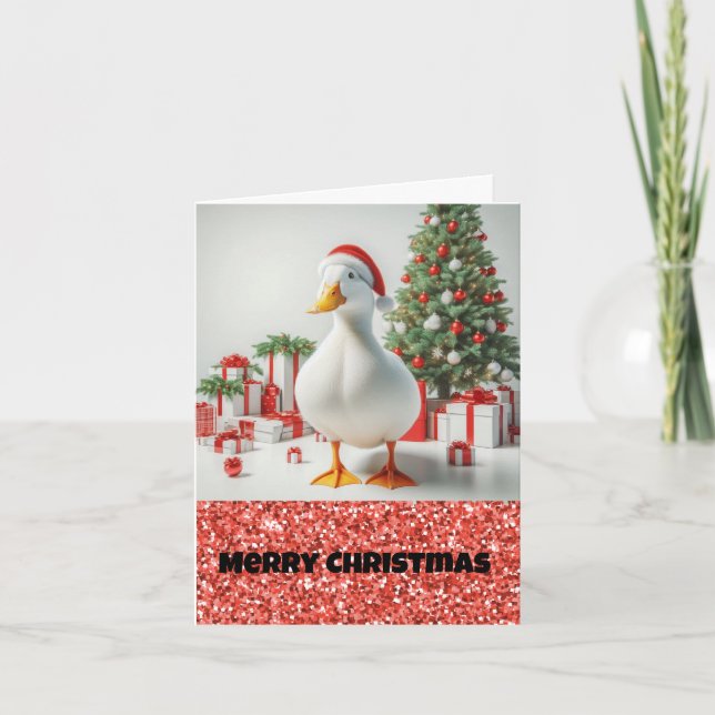 Vita Pekin Santa Anka-julkort Kort (Framsida)