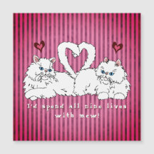 Vita persiska katter med Hearts Valentine's