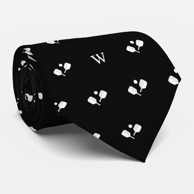 Vita Pickleball-paddlar Monogram Initial Svart Slips (Rullad)