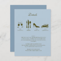 Vita pioner med babyblått DETALJER Inbjudan