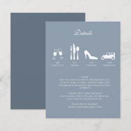 Vita pioner med dammigt blåa detaljer inbjudan