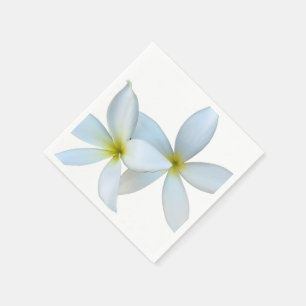 Vita plumeria Blooms Pappersservett