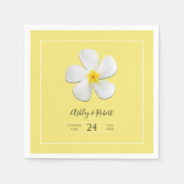 Vita plumeriafloden på Gult, Modern Bröllop Pappersservett