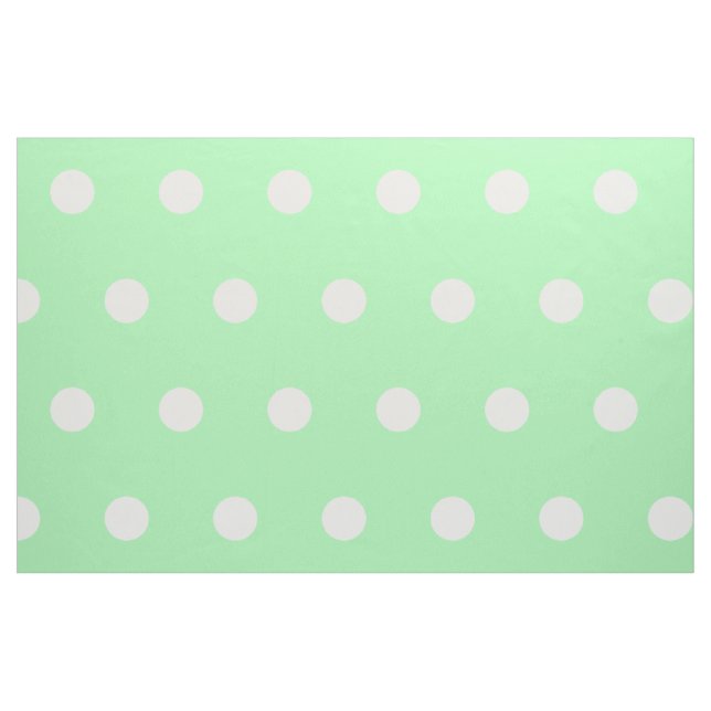 Vita Polka dots på Grönten Vår Tyg (Fat Quarter)