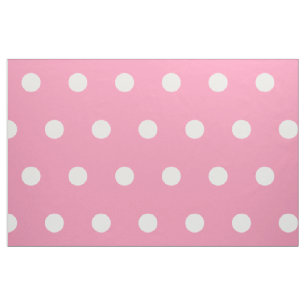 Vita Polka dots på Lycklig Rosa Tyg