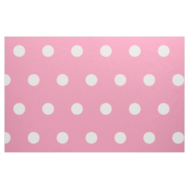 Vita Polka dots på Lycklig Rosa Tyg (Fat Quarter)
