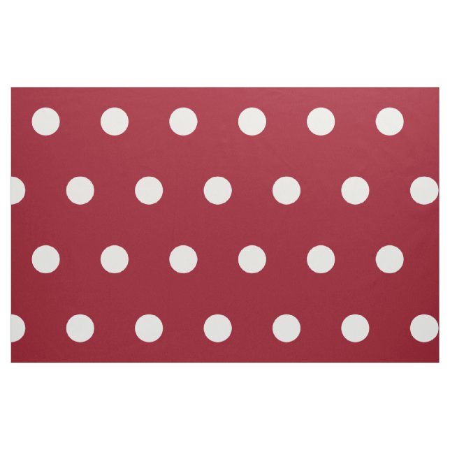 Vita Polka dots på skoldagar Röd Tyg (Fat Quarter)