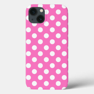 Vita polka dots vid rosa Fodral-Mate iphone case