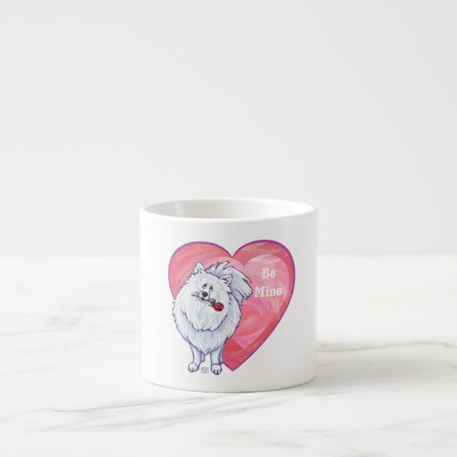 Vita Pommern Alla hjärtans dag Espressomugg (Framsidan)