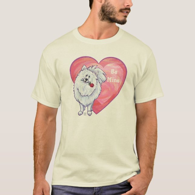 Vita Pommern Alla hjärtans dag T-shirt (Framsida)